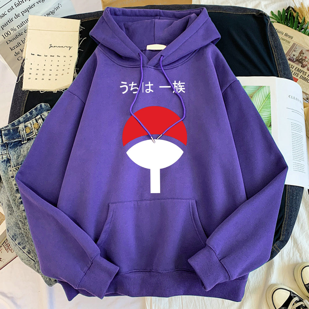 Naruto Uchiha Symbol Hoodie Clothing Monkey Ninja Black S Monkey Ninja Purple S