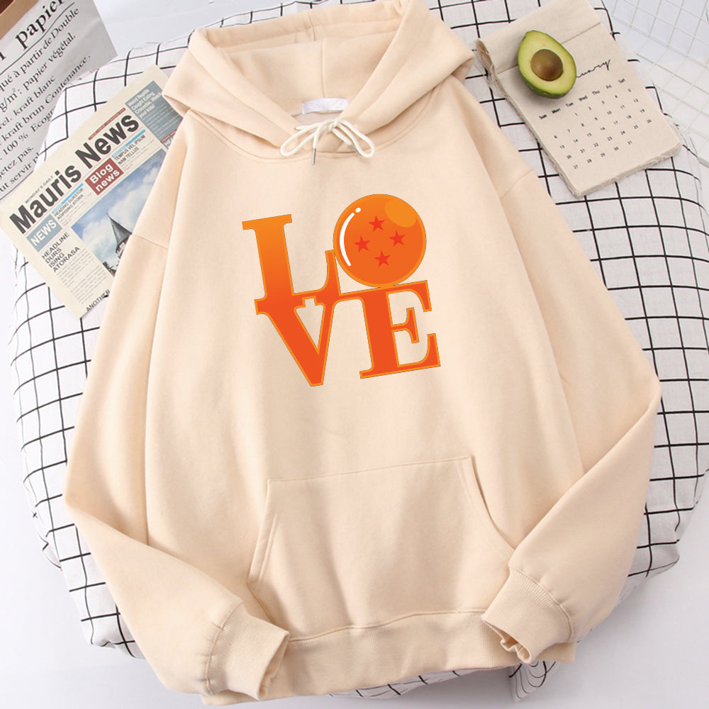 Dragon Ball LOVE Hoodie-Clothing-Monkey Ninja-Beige-S-Monkey Ninja