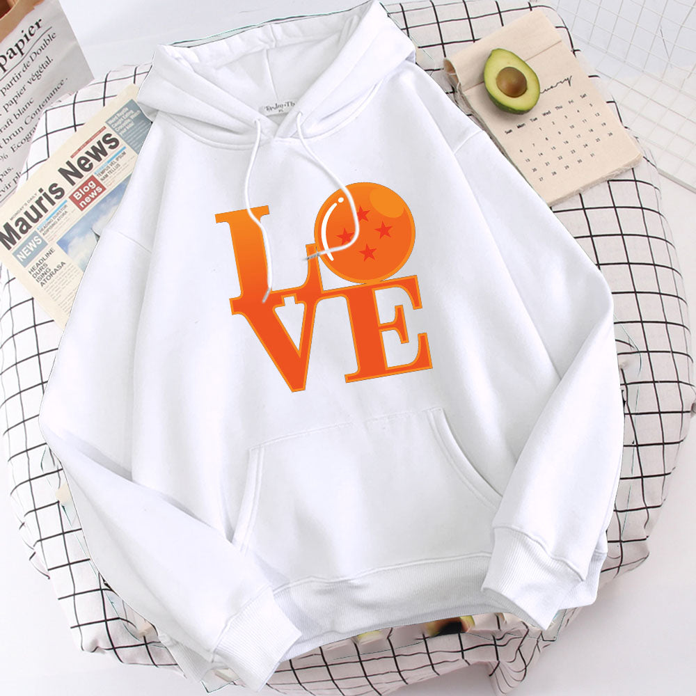 Dragon Ball LOVE Hoodie-Clothing-Monkey Ninja-White-S-Monkey Ninja