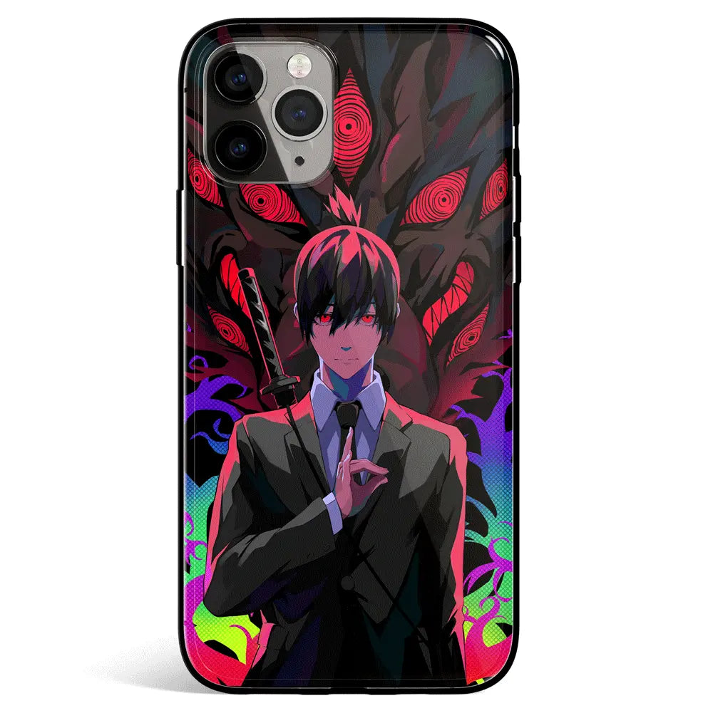Chainsaw Man Aki Hayakawa Tempered Glass Soft Silicone iPhone Case-Phone Case-Monkey Ninja-iPhone 17-Glass Case-Monkey Ninja