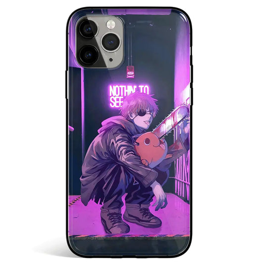 Chainsawman Street Style Denji Tempered Glass Soft Silicone iPhone Case-Phone Case-Monkey Ninja-iPhone 17-Glass Case-Monkey Ninja