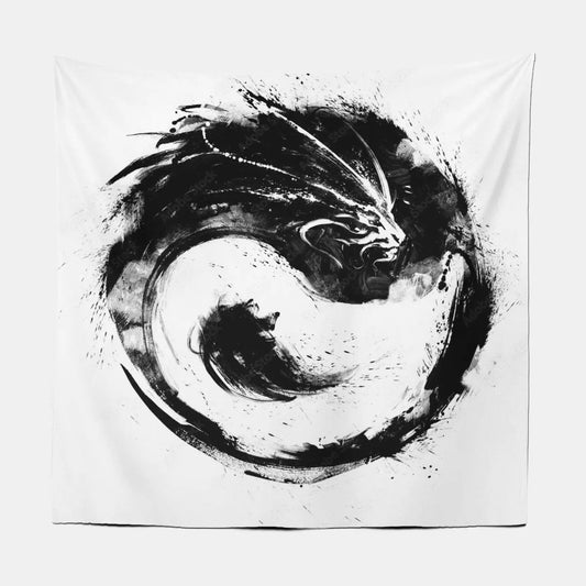 Chinese Japanese Style Yin-Yang Tapestry-Taspetry-Wallarts Lab-150cm * 150cm-Monkey Ninja