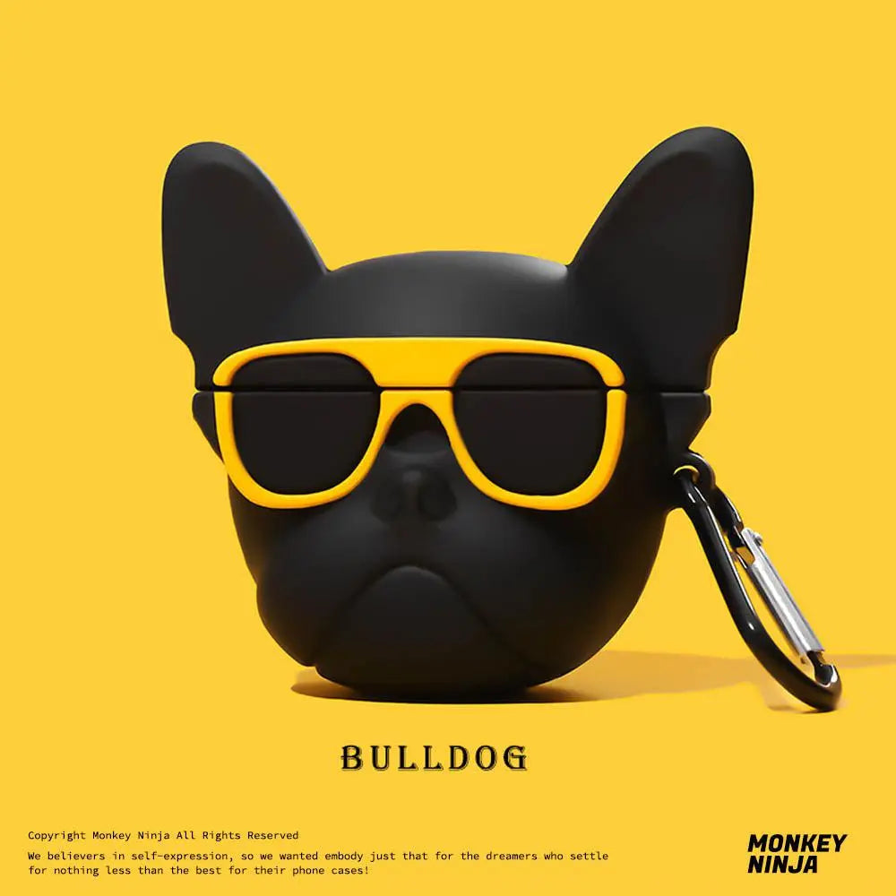 Cool Bulldog Airpods Case- 2 Colors-Airpods Case-Monkey Ninja-Airpods 1/2-Monkey Ninja