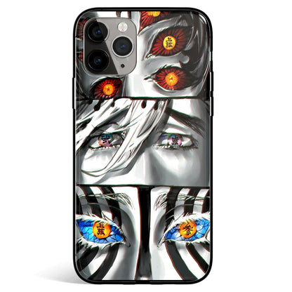 Demon Slayer Eyes Tempered Glass Soft Silicone iPhone Case-Phone Case-Monkey Ninja-iPhone 17-Glass Case-Monkey Ninja