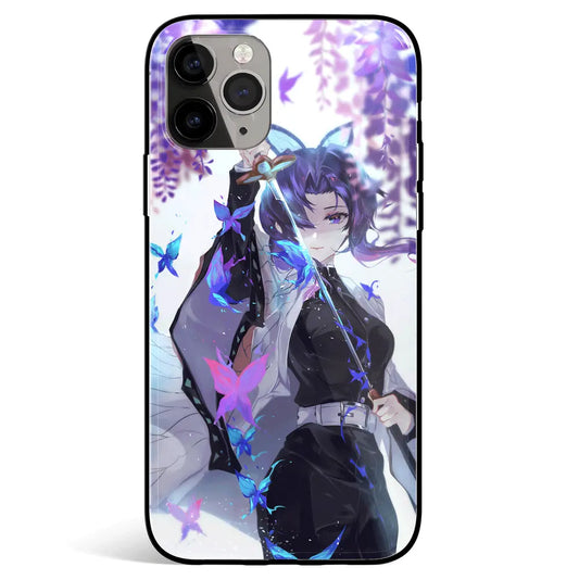 Demon Slayer Insect Hashira Shinobu Kocho Tempered Glass Soft Silicone iPhone Case-Phone Case-Monkey Ninja-iPhone 17-Glass Case-Monkey Ninja