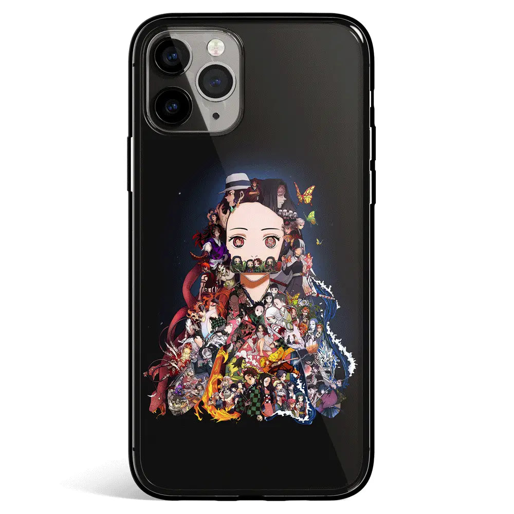 Demon Slayer Life of Nezuko Tempered Glass Soft Silicone iPhone Case-Phone Case-Monkey Ninja-iPhone 17-Glass Case-Monkey Ninja