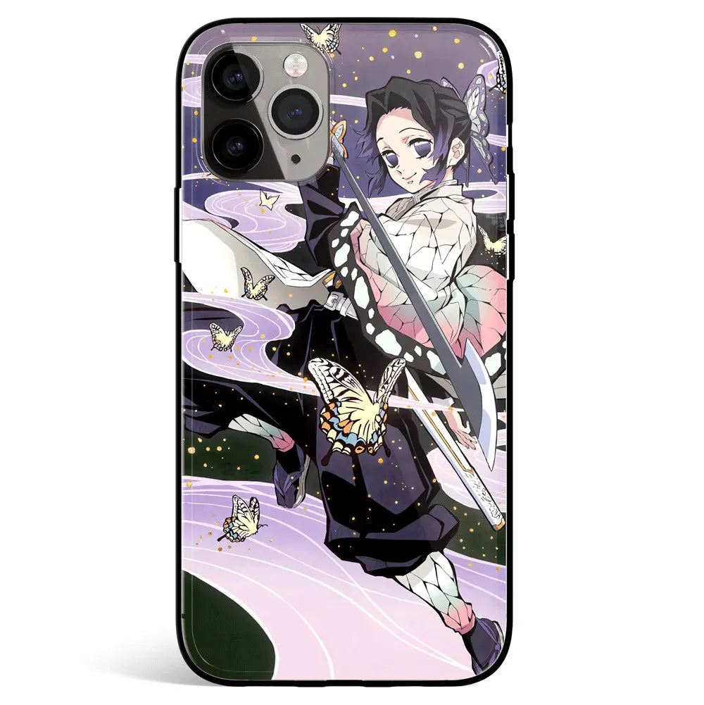 Demon Slayer Shinobu Tempered Glass Soft Silicone iPhone Case-Phone Case-Monkey Ninja-iPhone 17-Glass Case-Monkey Ninja