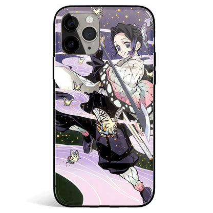 Demon Slayer Shinobu Tempered Glass Soft Silicone iPhone Case-Phone Case-Monkey Ninja-iPhone 17-Glass Case-Monkey Ninja