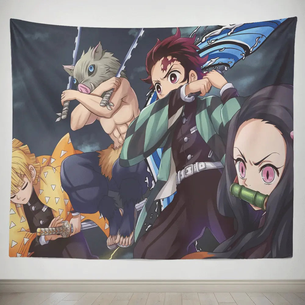Demon Slayer Team 1 Tapestry-Taspetry-Monkey Ninja-100cm * 150cm-Monkey Ninja