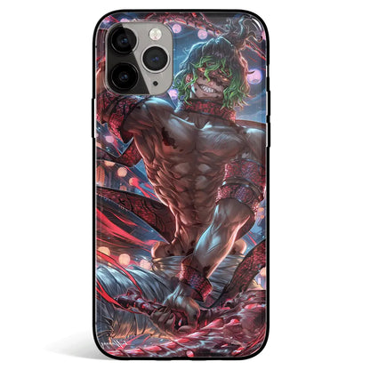 Demon Slayer Upper Rank 6 Gyutaro Tempered Glass Soft Silicone iPhone Case-Phone Case-Monkey Ninja-iPhone 17-Glass Case-Monkey Ninja