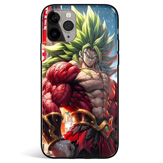 Dragon Ball Broly Fanart Tempered Glass Soft Silicone iPhone Case-Phone Case-Monkey Ninja-iPhone 17-Glass Case-Monkey Ninja