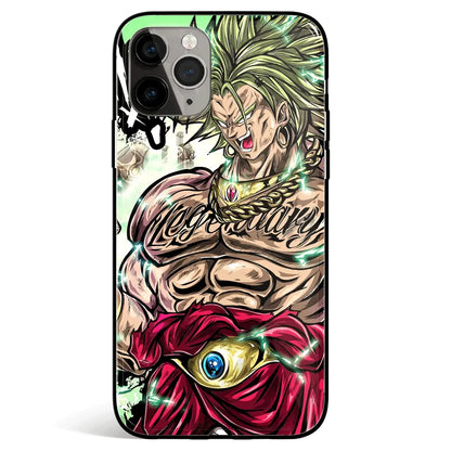 Dragon Ball Broly Goku Tempered Glass Soft Silicone iPhone Case-Phone Case-Monkey Ninja-iPhone 17-Glass Case-Monkey Ninja