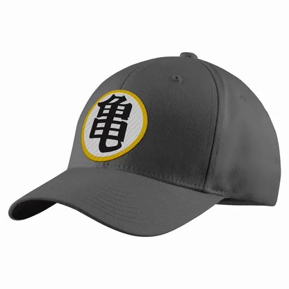 Dragon Ball Embroidered Adjustable Kame Symbol Structured Twill Cap - KRILLIN-Clothing-Monkey Ninja-Gray-Monkey Ninja