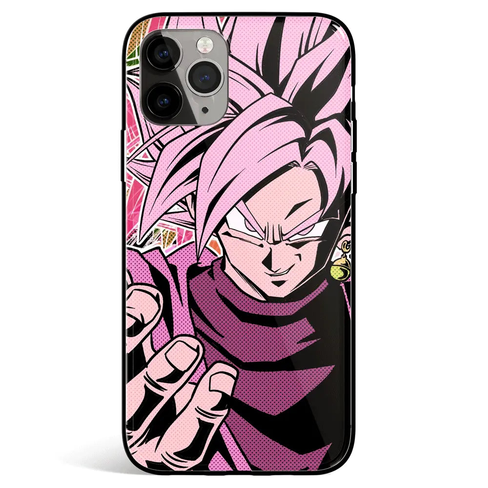 Dragon Ball Goku Pink Tempered Glass Soft Silicone iPhone Case-Phone Case-Monkey Ninja-iPhone 17-Glass Case-Monkey Ninja