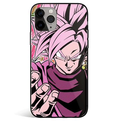 Dragon Ball Goku Pink Tempered Glass Soft Silicone iPhone Case-Phone Case-Monkey Ninja-iPhone 17-Glass Case-Monkey Ninja