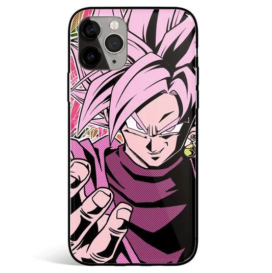 Dragon Ball Goku Pink Tempered Glass Soft Silicone iPhone Case-Phone Case-Monkey Ninja-iPhone 17-Glass Case-Monkey Ninja