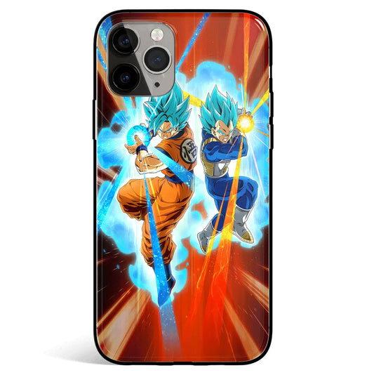 Dragon Ball Goku and Vegeta Together Tempered Glass Soft Silicone iPhone Case-Phone Case-Monkey Ninja-iPhone 17-Glass Case-Monkey Ninja