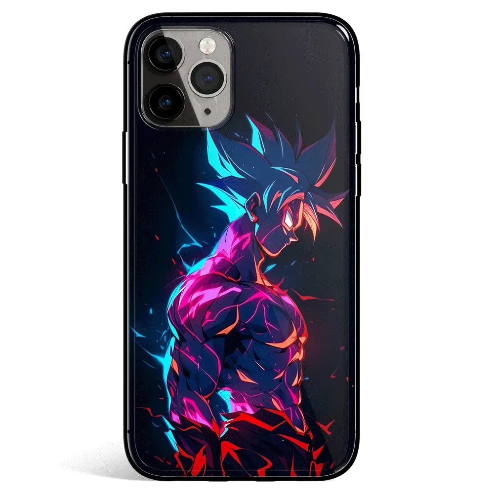 Dragon Ball Kakarot Son Goku Colorful Tempered Glass Soft Silicone iPhone Case-Phone Case-Monkey Ninja-iPhone 17-Glass Case-Monkey Ninja