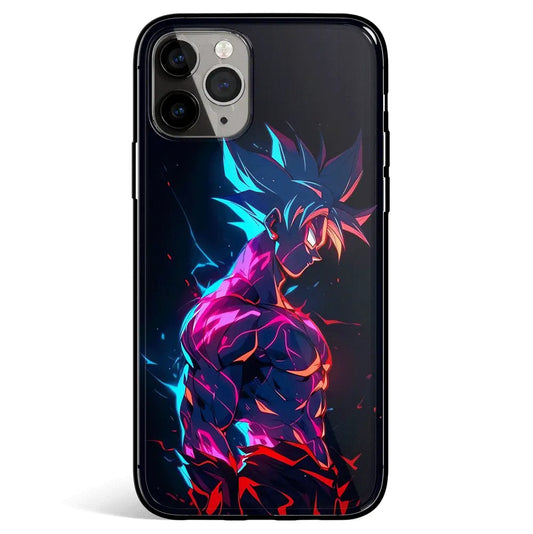 Dragon Ball Kakarot Son Goku Colorful Tempered Glass Soft Silicone iPhone Case-Phone Case-Monkey Ninja-iPhone 17-Glass Case-Monkey Ninja