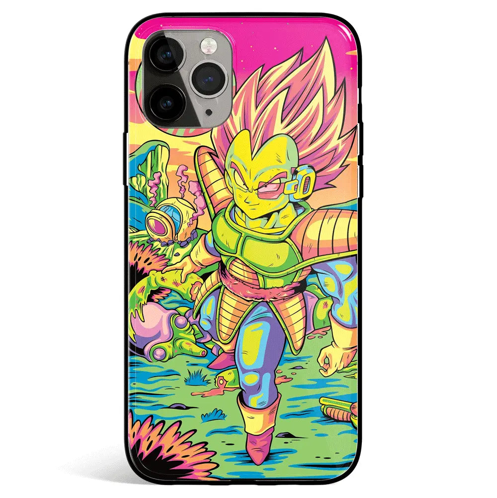 Dragon Ball Prince Vegeta iPhone Tempered Glass Soft Silicone Phone Case-Phone Case-Monkey Ninja-iPhone 17-Glass Case-Monkey Ninja
