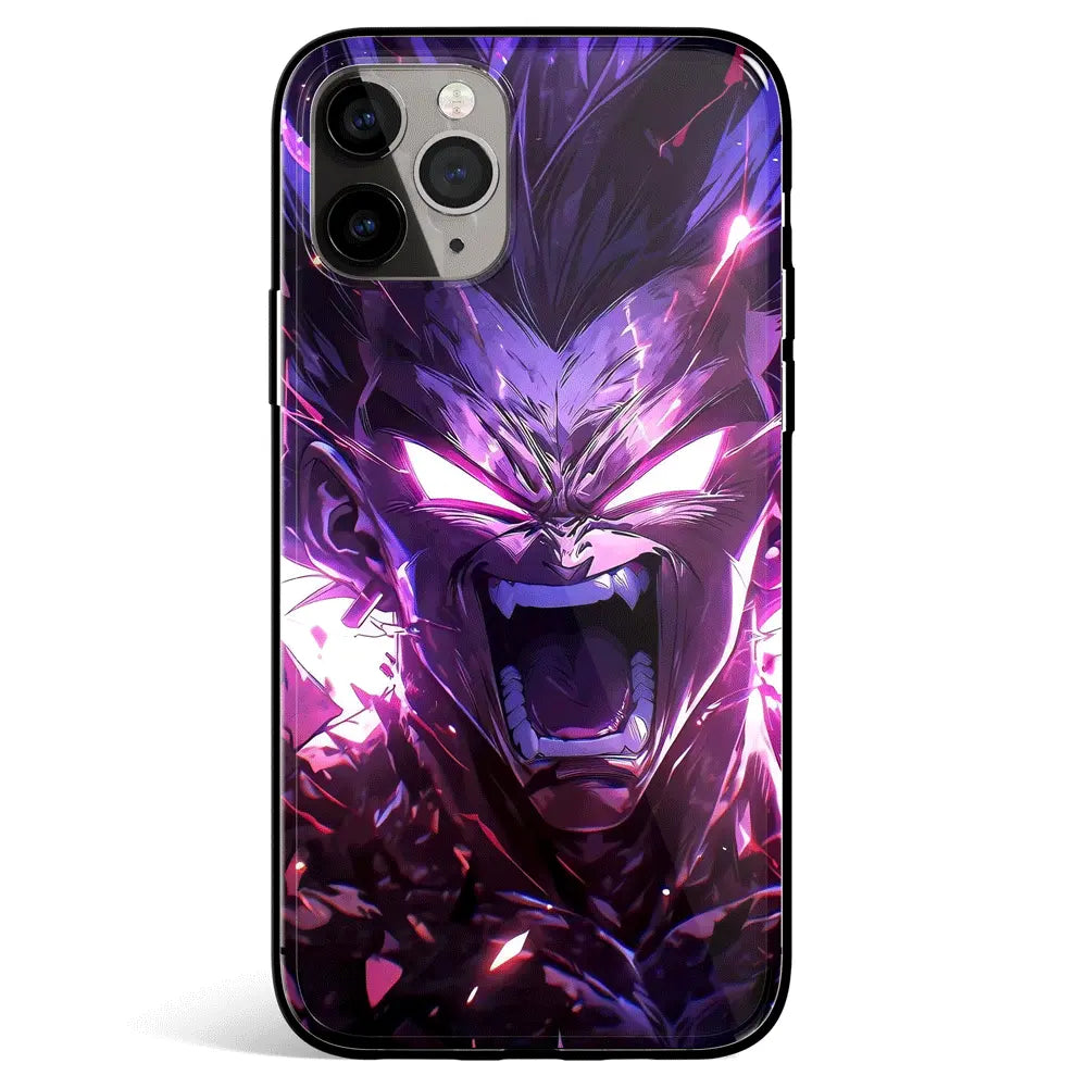 Dragon Ball Super Saiyan Purple Light Tempered Glass Soft Silicone iPhone Case-Phone Case-Monkey Ninja-iPhone 17-Glass Case-Monkey Ninja