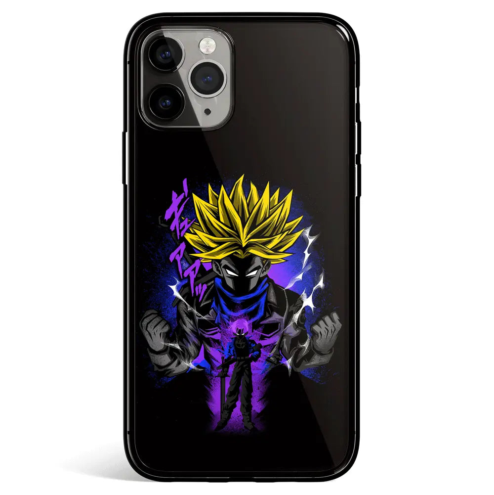 Dragon Ball Trunks Contour Tempered Glass Soft Silicone iPhone Case-Phone Case-Monkey Ninja-iPhone 17-Glass Case-Monkey Ninja