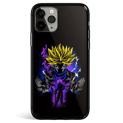 Dragon Ball Trunks Contour Tempered Glass Soft Silicone iPhone Case-Phone Case-Monkey Ninja-iPhone 17-Glass Case-Monkey Ninja