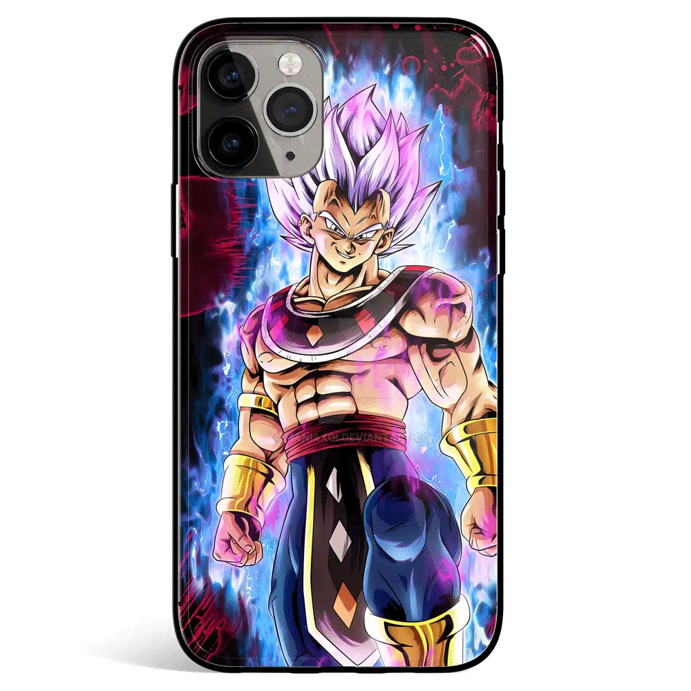 Dragon Ball Vegeta God Form Tempered Glass Soft Silicone iPhone Case-Phone Case-Monkey Ninja-iPhone 17-Glass Case-Monkey Ninja