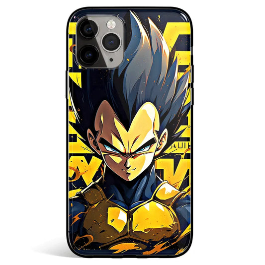 Dragon Ball Vegeta Original Form Tempered Glass Soft Silicone iPhone Case-Phone Case-Monkey Ninja-iPhone 17-Glass Case-Monkey Ninja