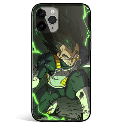 Dragon Ball Vegeta Smile Tempered Glass Soft Silicone iPhone Case-Phone Case-Monkey Ninja-iPhone 17-Glass Case-Monkey Ninja