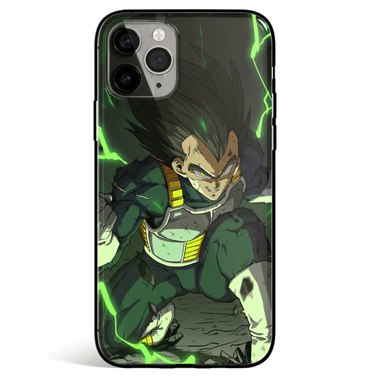 Dragon Ball Vegeta Smile Tempered Glass Soft Silicone iPhone Case-Phone Case-Monkey Ninja-iPhone 17-Glass Case-Monkey Ninja