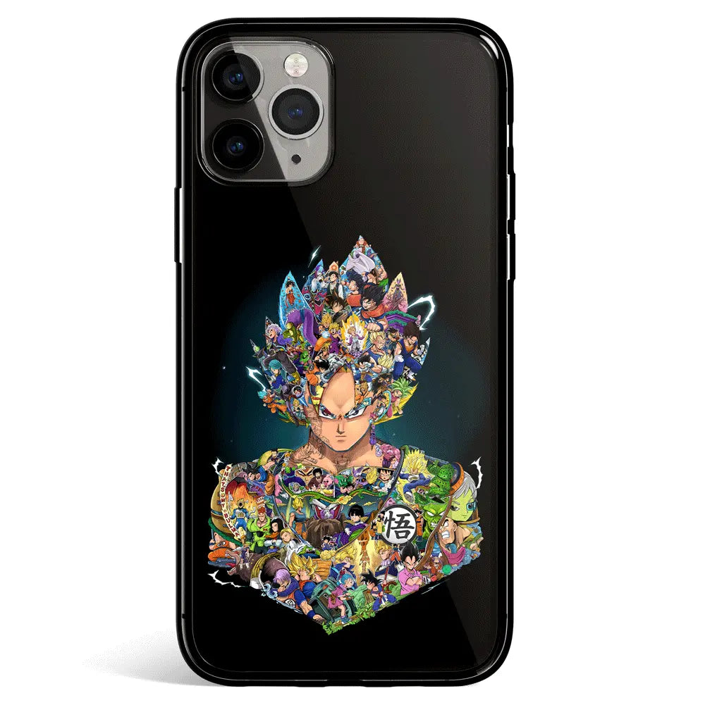 Dragon Ball Whole Life of Goku iPhone Tempered Glass Soft Silicone Phone Case-Phone Case-Monkey Ninja-iPhone 17-Glass Case-Monkey Ninja