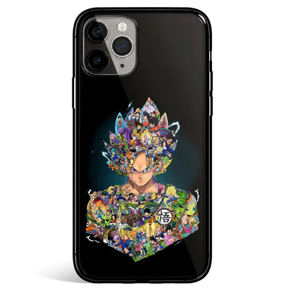 Dragon Ball Whole Life of Goku iPhone Tempered Glass Soft Silicone Phone Case-Phone Case-Monkey Ninja-iPhone 17-Glass Case-Monkey Ninja