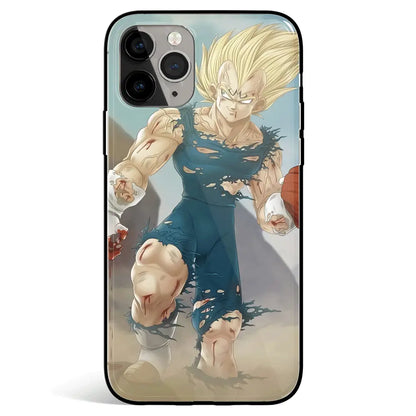 Dragon Super Saiya Vegeta iPhone Tempered Glass Soft Silicone Phone Case-Phone Case-Monkey Ninja-iPhone 17-Glass Case-Monkey Ninja