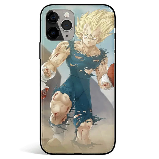 Dragon Super Saiya Vegeta iPhone Tempered Glass Soft Silicone Phone Case-Phone Case-Monkey Ninja-iPhone 17-Glass Case-Monkey Ninja