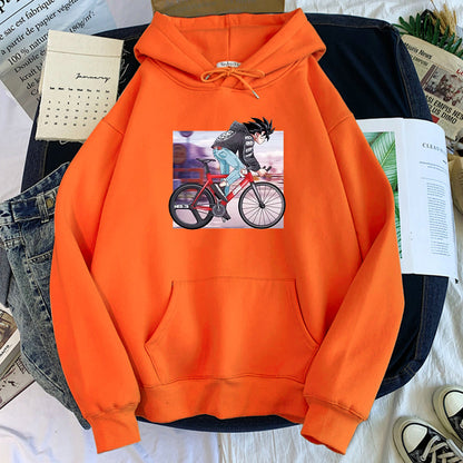 Dragon Ball Goku on Bike Hoodie