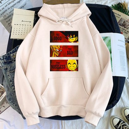 Dragon Ball The Good The Bad The Noseless Hoodie-Clothing-Monkey Ninja-Beige-S-Monkey Ninja