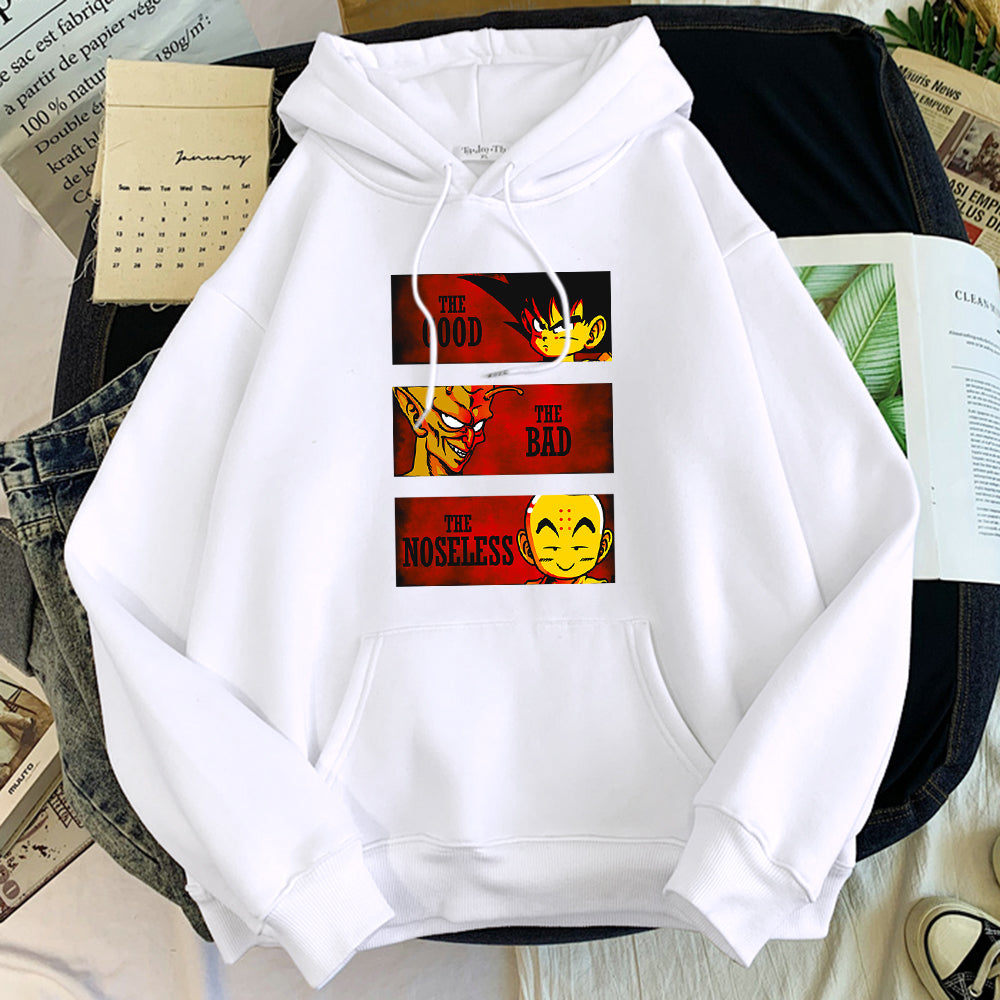 Dragon Ball The Good The Bad The Noseless Hoodie-Clothing-Monkey Ninja-White-S-Monkey Ninja