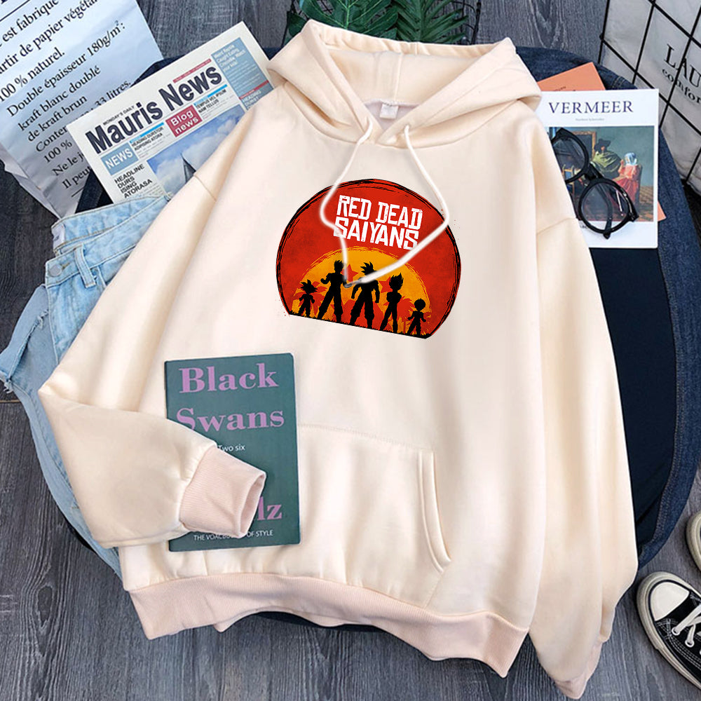 Dragon Ball Red Dead Saiyans Hoodie-Clothing-Monkey Ninja-Beige-S-Monkey Ninja