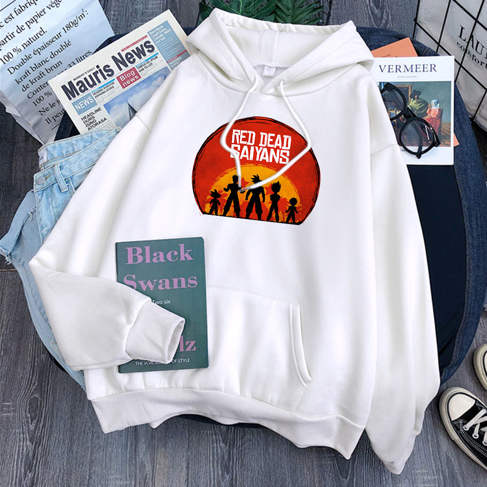 Dragon Ball Red Dead Saiyans Hoodie-Clothing-Monkey Ninja-White-S-Monkey Ninja