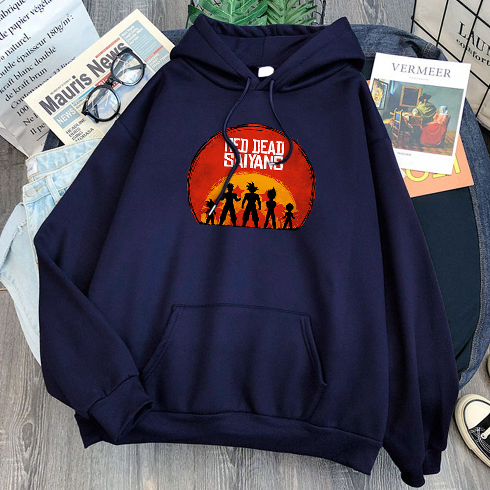 Dragon Ball Red Dead Saiyans Hoodie-Clothing-Monkey Ninja-Dark Blue-S-Monkey Ninja