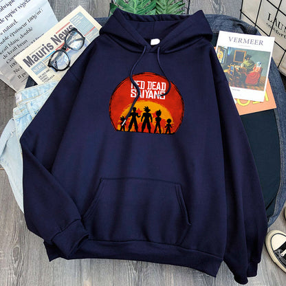 Dragon Ball Red Dead Saiyans Hoodie-Clothing-Monkey Ninja-Dark Blue-S-Monkey Ninja