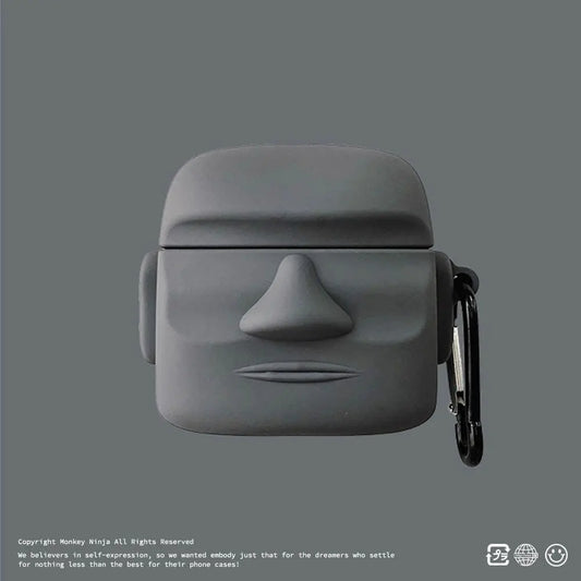 Easter Island Stone Man Silicone Airpods Case-Airpods Case-Monkey Ninja-Airpods 1/2-Monkey Ninja