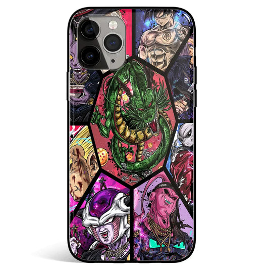 Fanart Stylish Dragon Ball Tempered Glass Soft Silicone iPhone Case-Phone Case-Monkey Ninja-iPhone 17-Dragon Ball-Glass Case-Monkey Ninja