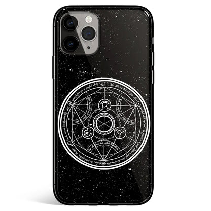 Fullmetal Alchemist Magic Circle Tempered Glass Soft Silicone iPhone Case-Phone Case-Monkey Ninja-iPhone 17-Glass Case-Monkey Ninja