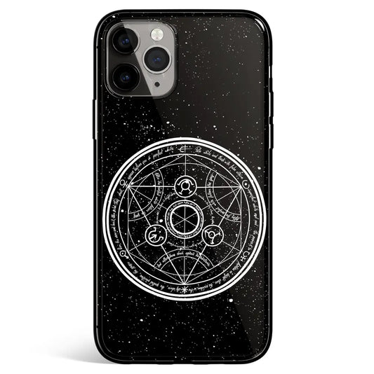 Fullmetal Alchemist Magic Circle Tempered Glass Soft Silicone iPhone Case-Phone Case-Monkey Ninja-iPhone 17-Glass Case-Monkey Ninja
