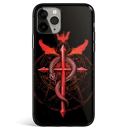 Fullmetal Alchemist Student of Alchemy Tempered Glass Soft Silicone iPhone Case-Phone Case-Monkey Ninja-iPhone 17-Glass Case-Monkey Ninja