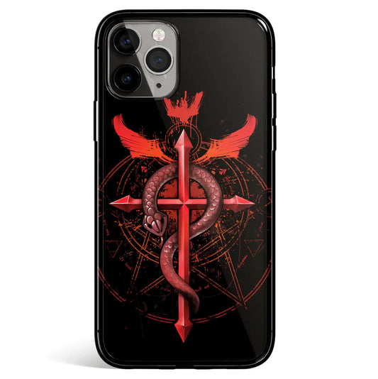 Fullmetal Alchemist Student of Alchemy Tempered Glass Soft Silicone iPhone Case-Phone Case-Monkey Ninja-iPhone 17-Glass Case-Monkey Ninja