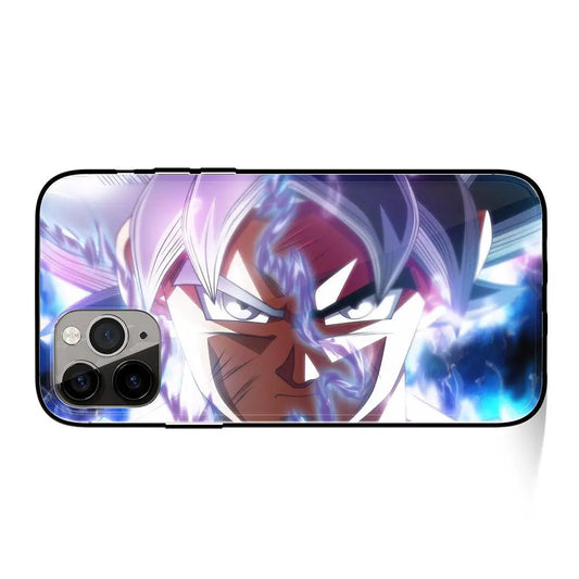 Fury Goku Sliver Hair Tempered Glass Soft Silicone Phone Case-Phone Case-Monkey Ninja-iPhone 17-Glass Case-Monkey Ninja