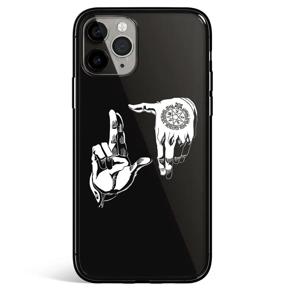 Hellsing Alucard Gesture Tempered Glass Soft Silicone iPhone Case-Phone Case-Monkey Ninja-iPhone 17-Glass Case-Monkey Ninja